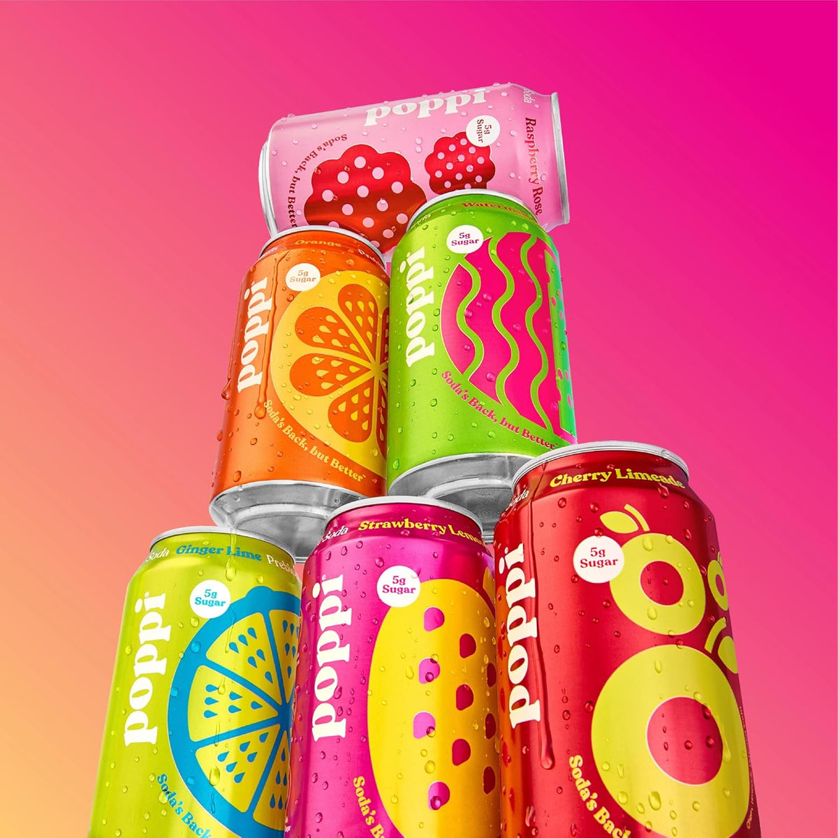 poppi prebiotic soda pack with fruit-forward flavors
