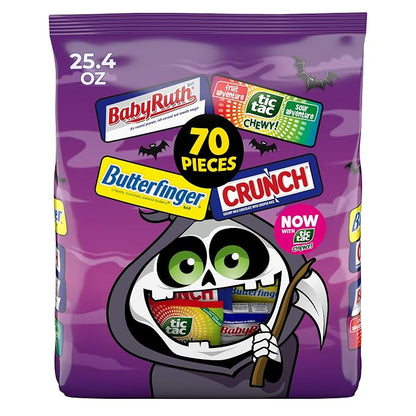 Butterfinger Halloween candy variety pack with 70 individually wrapped treats