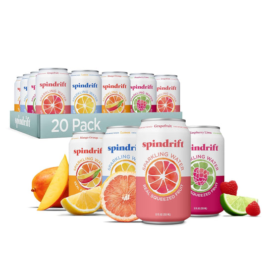 Spindrift real fruit sparkling water variety pack cans