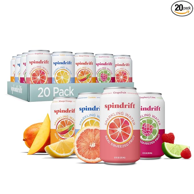 Spindrift sparkling water 4 flavor variety pack 20 cans