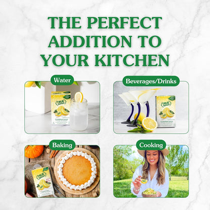TRUE LEMON lemon wedge replacement packets for drinks and recipes