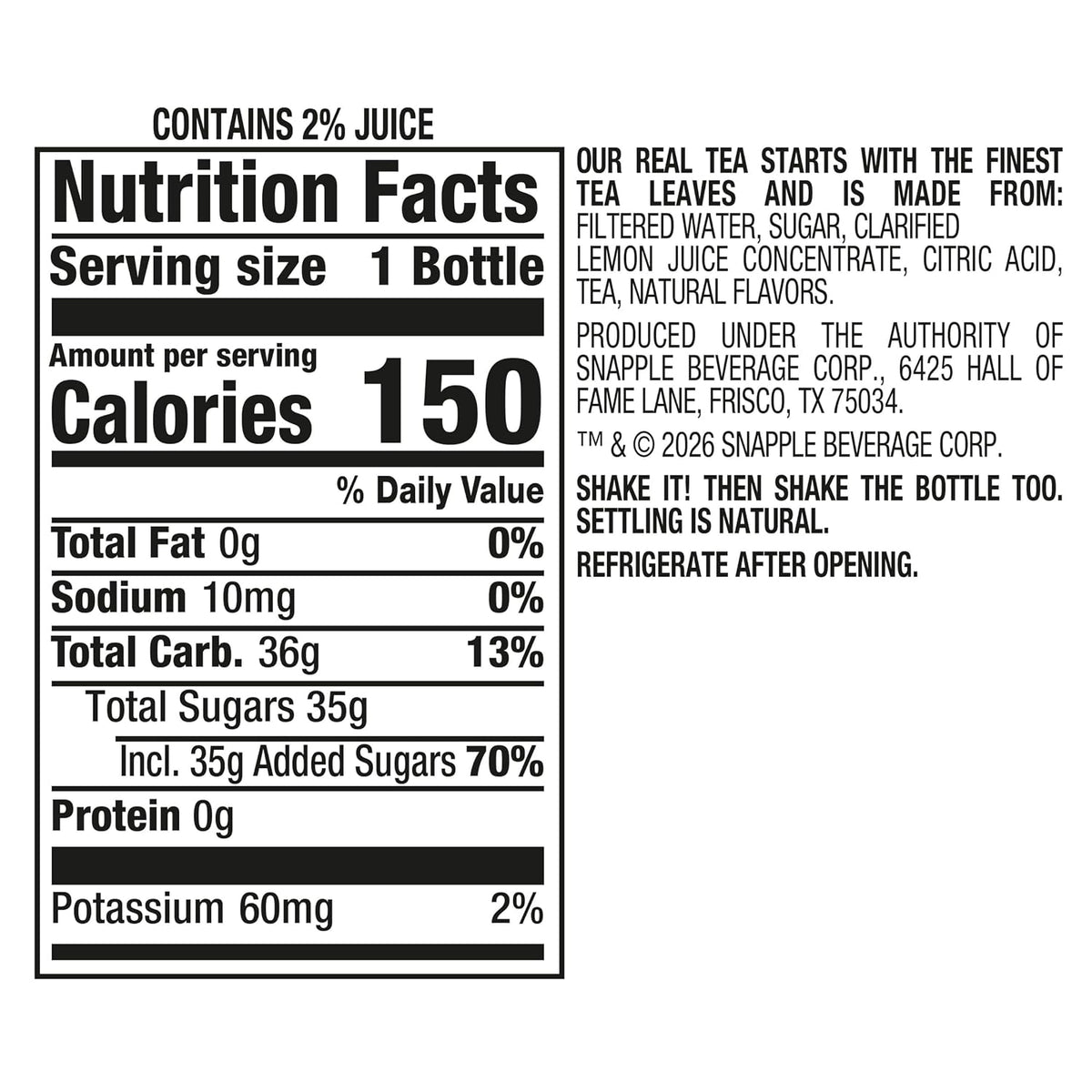 Snapple Peach Tea and Lemonade beverage pack