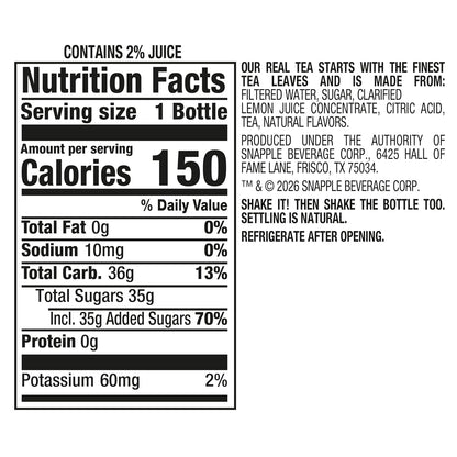Snapple Peach Tea and Lemonade beverage pack