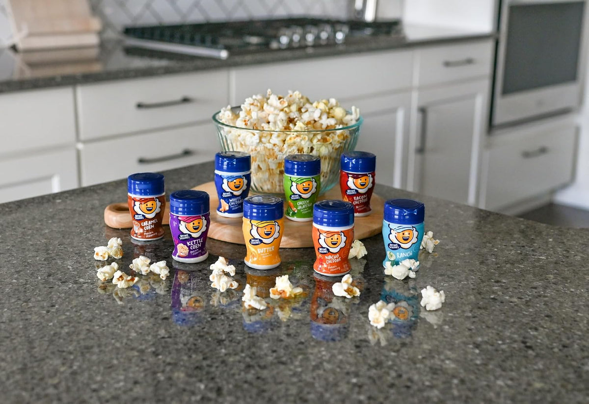Kernel Season's flavored popcorn salt mini jars