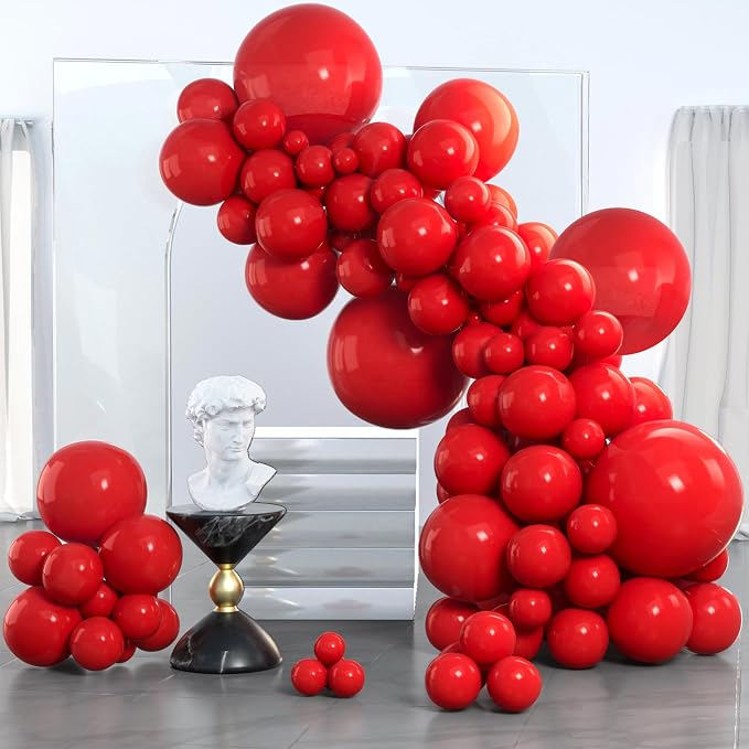 PartyWoo red latex balloon set with 152 pieces