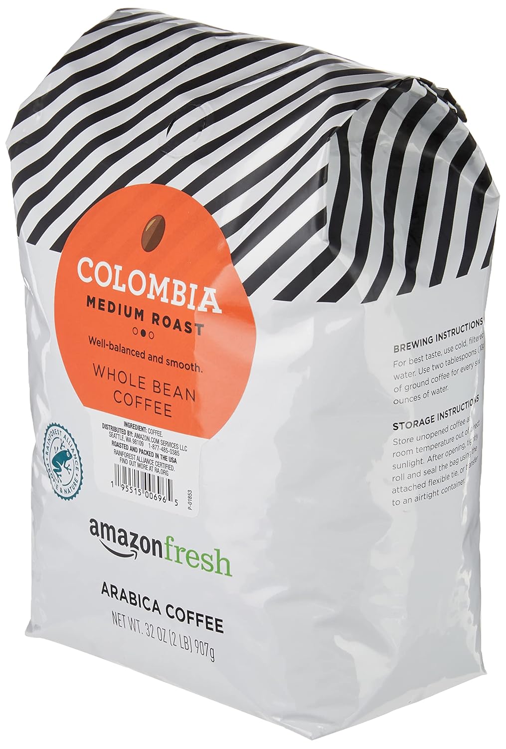Amazon Fresh 100 percent Arabica whole bean coffee