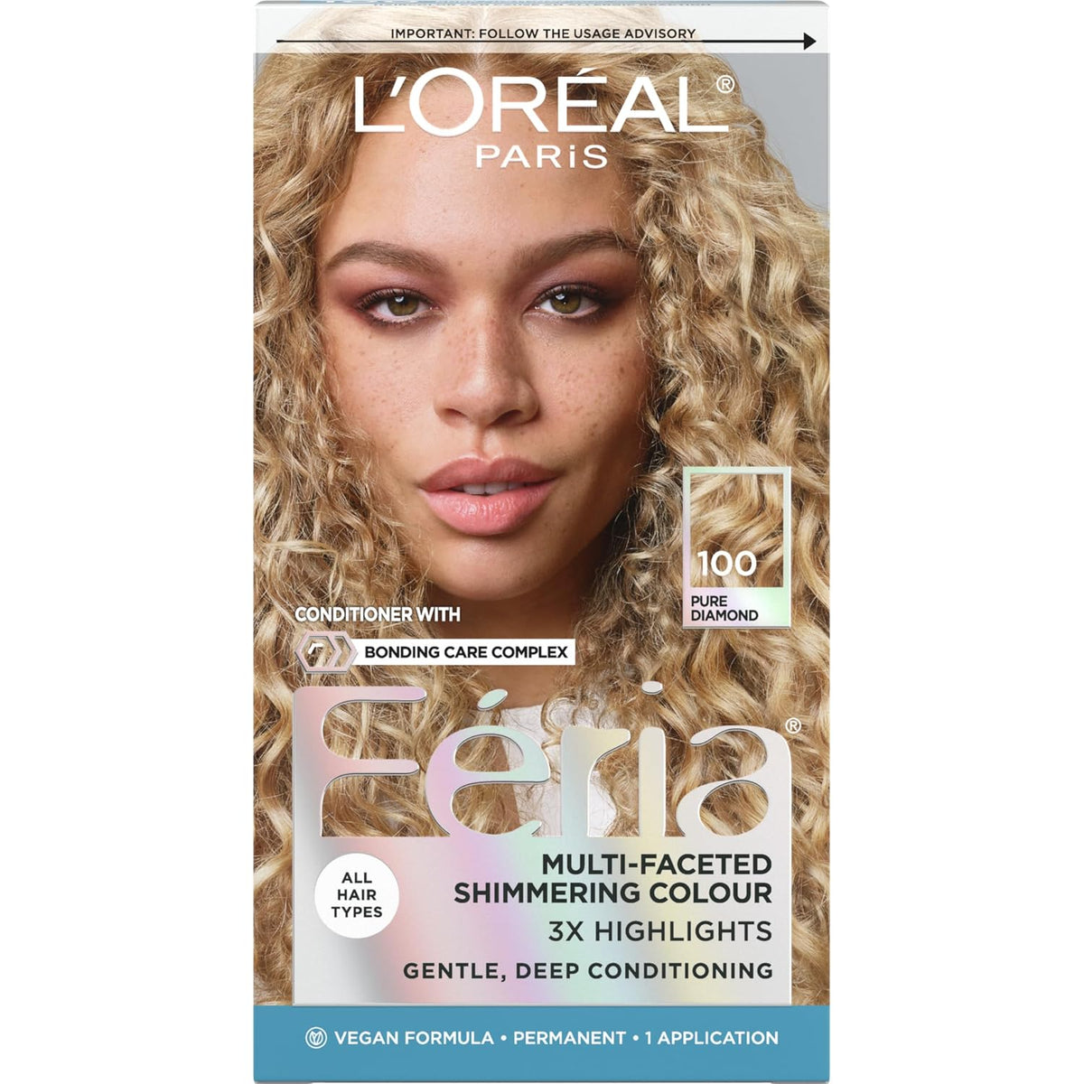 Feria permanent hair dye kit in very light natural blonde