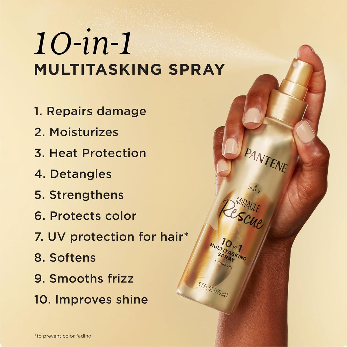 Pantene Miracle Rescue spray with Pro-Vitamin B5 and keratin