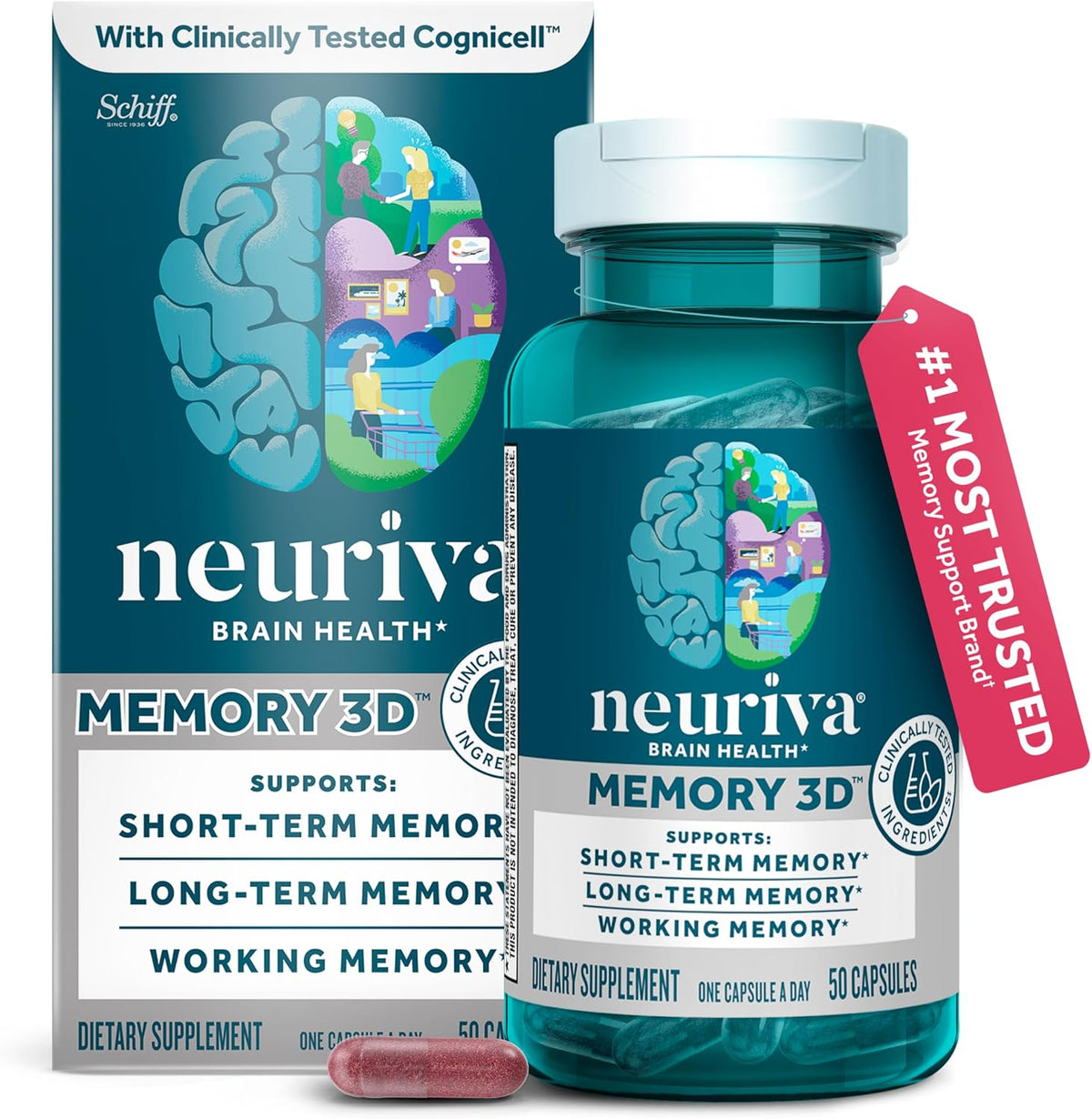 NEURIVA Memory 3D supplement bottle front view