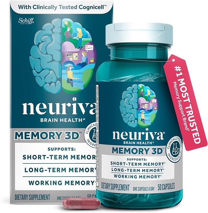 NEURIVA Memory 3D brain supplement 50 count capsules