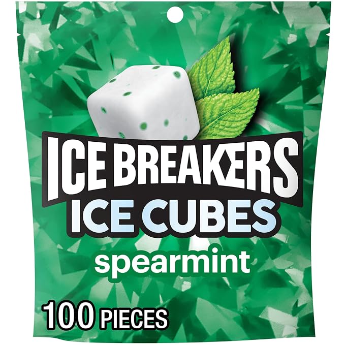 ICE BREAKERS Spearmint Sugar-Free Gum Pouch 100 ct front view