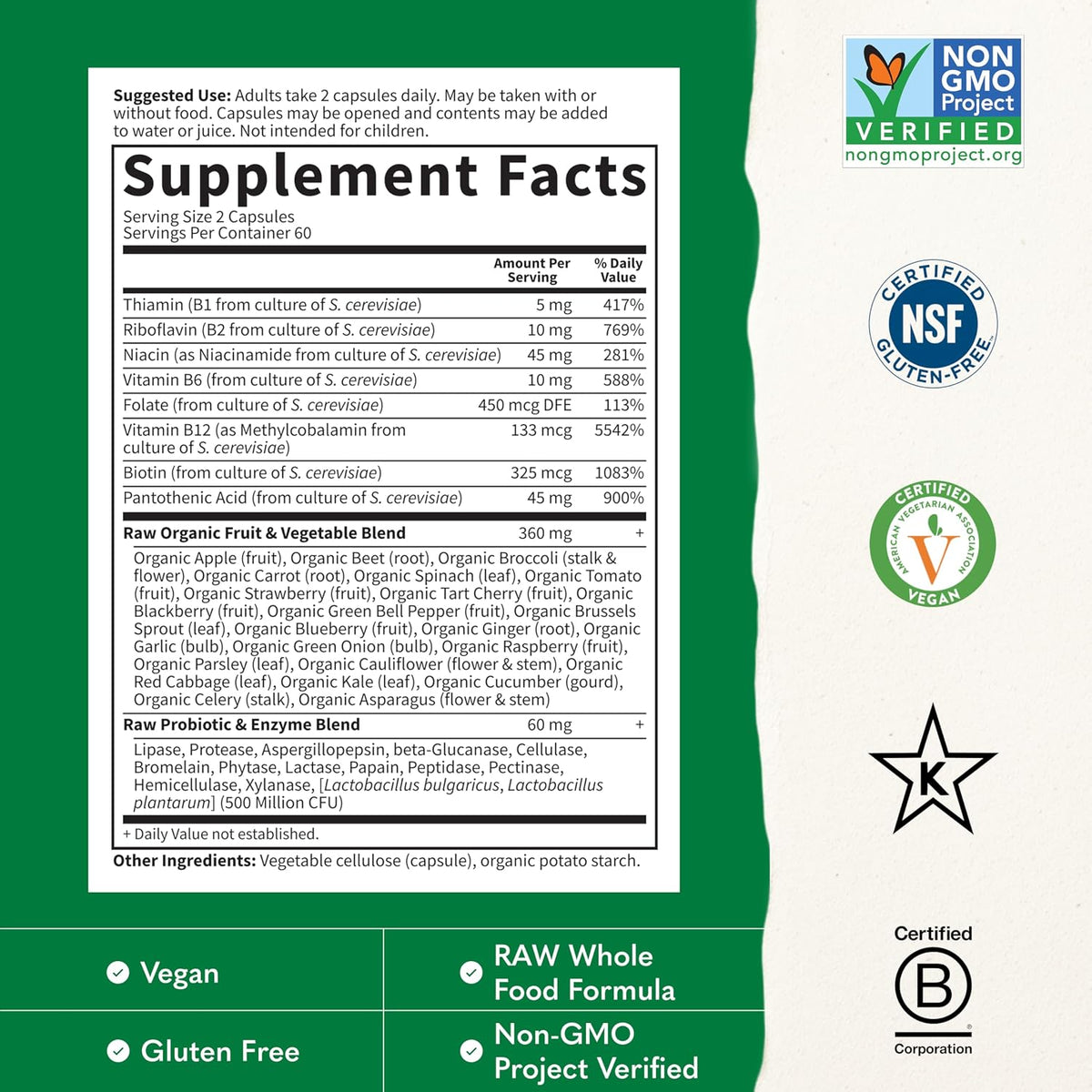 Garden of Life B-complex supplement with vegan capsules