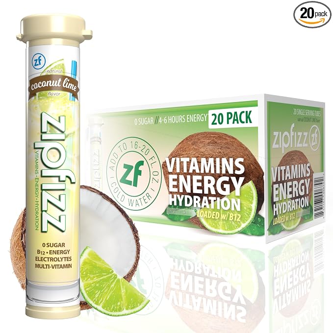 Zipfizz Coconut Lime energy drink powder 20 pack