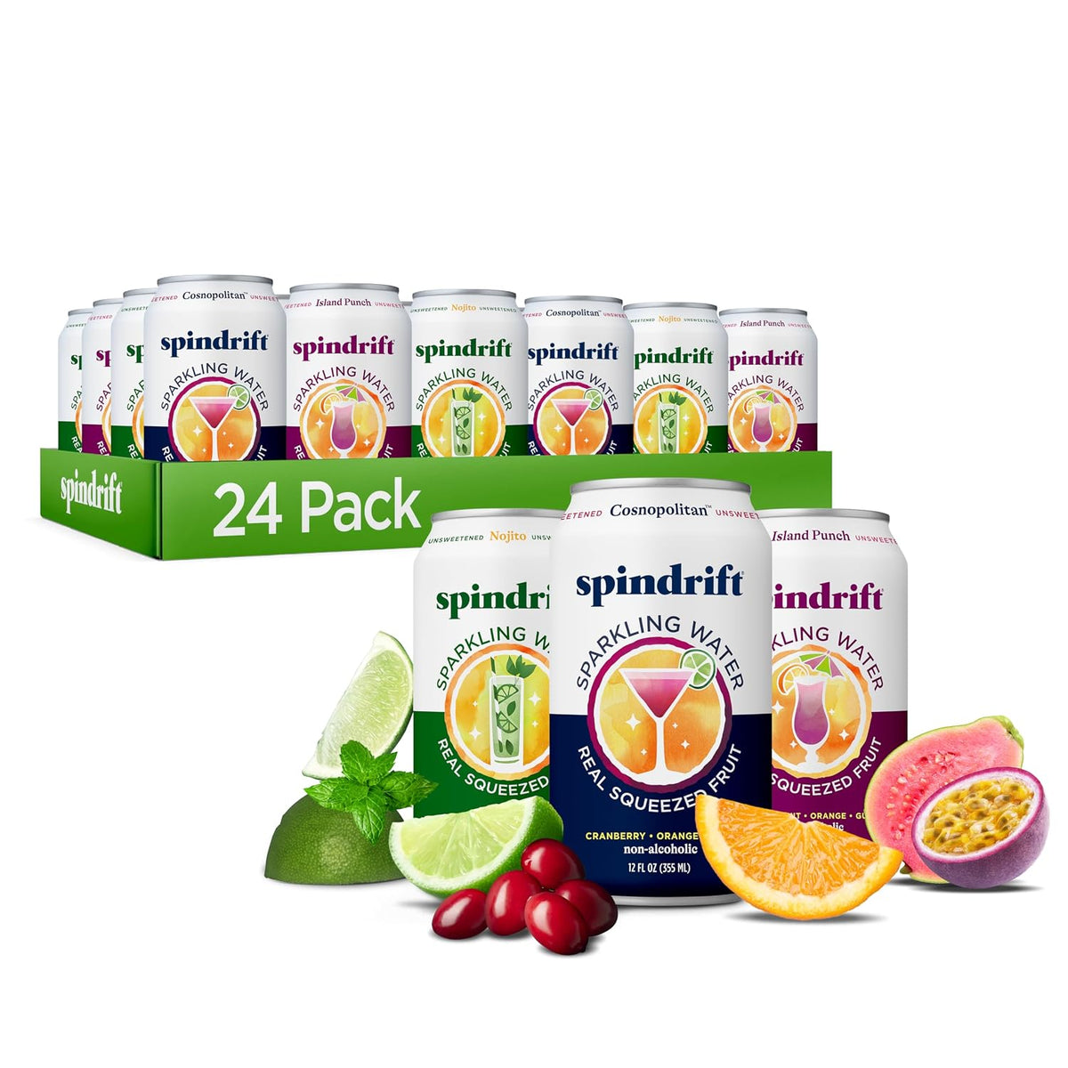 Spindrift sparkling water made with real squeezed fruit