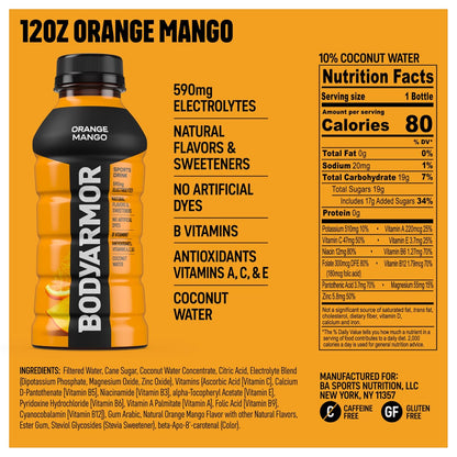 12 oz BODYARMOR sports drink orange mango