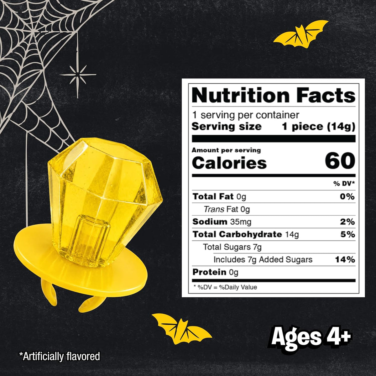 Bright yellow Ring Pop lollipops for party favors