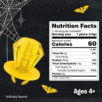 Bright yellow Ring Pop lollipops for party favors