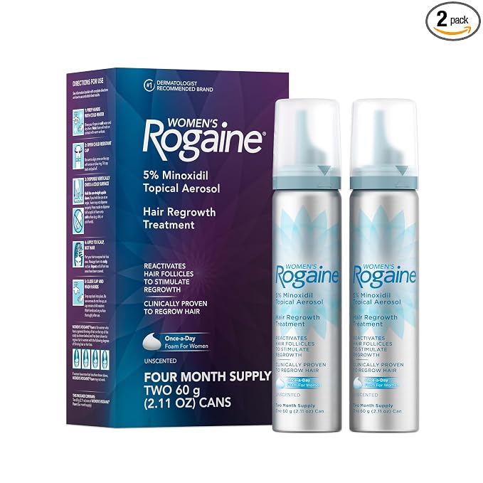 Rogaine women’s 5% minoxidil foam 4-month supply