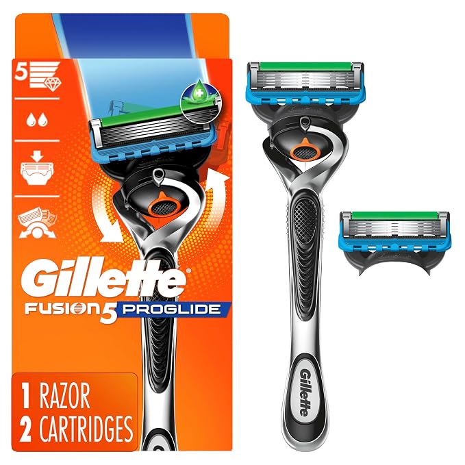 Gillette ProGlide men's razor with handle and two blade refills