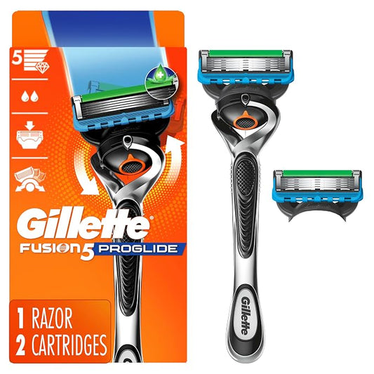 Gillette ProGlide men's razor with handle and two blade refills