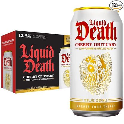 Liquid Death Cherry Obituary sparkling water 12 pack