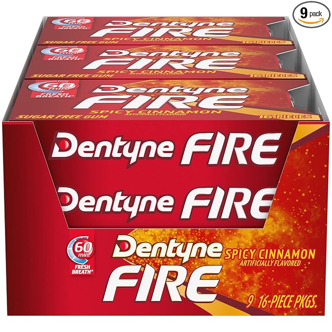Dentyne Fire spicy cinnamon sugar free gum 9 pack
