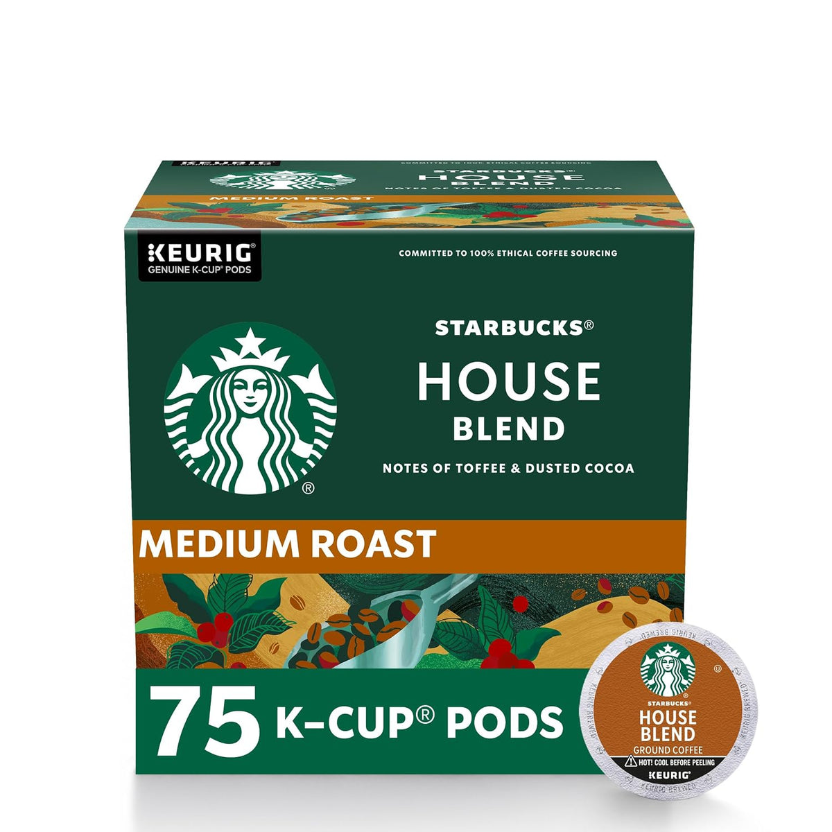 Starbucks medium roast K-Cup coffee pods packaging