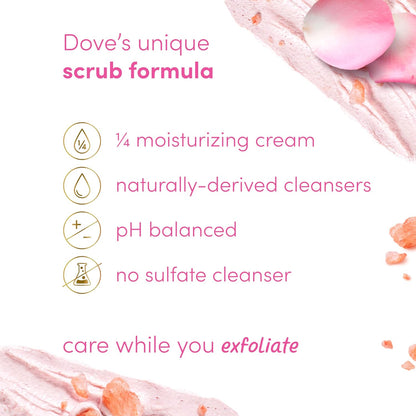 Dove body exfoliator, Himalayan Salt & Rose Oil, 15 oz