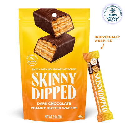 SkinnyDipped wafer snack with peanut butter flavor