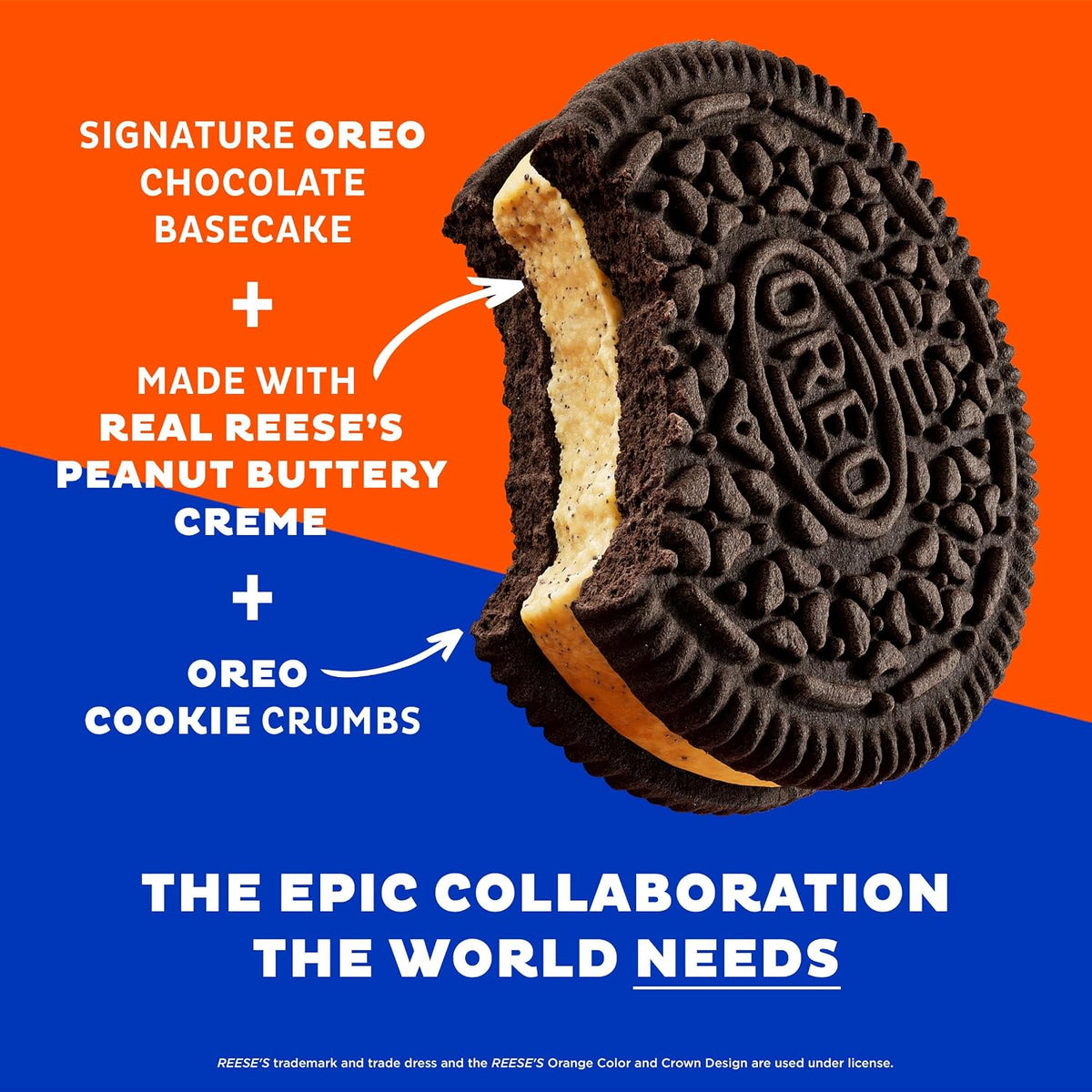 OREO and REESE'S collab sandwich cookies pack