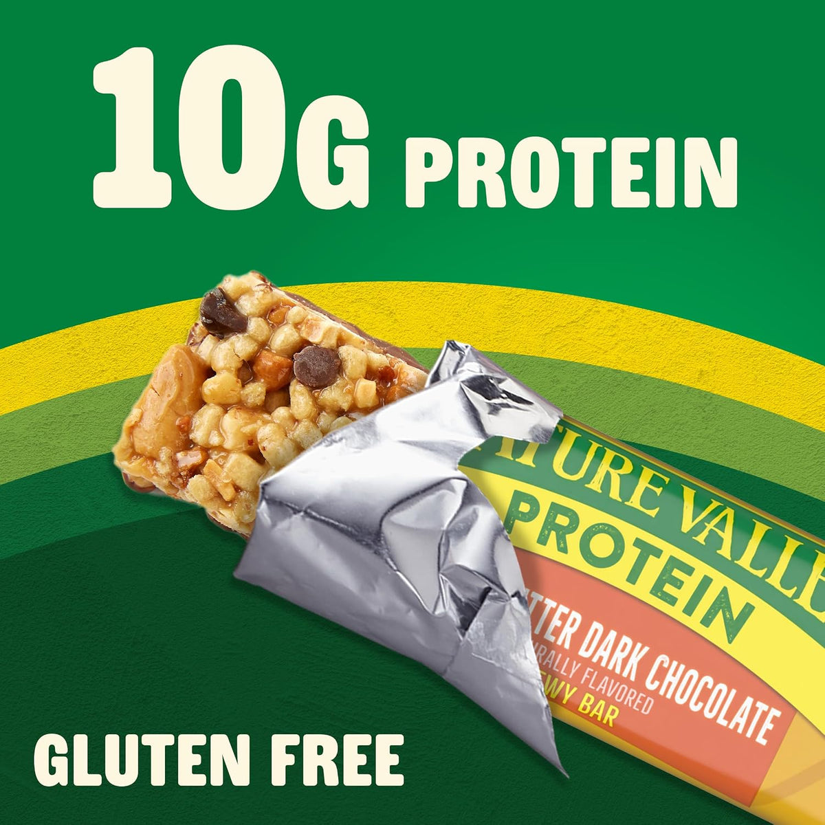 Nature Valley protein bars with roasted peanuts and dark chocolate chips