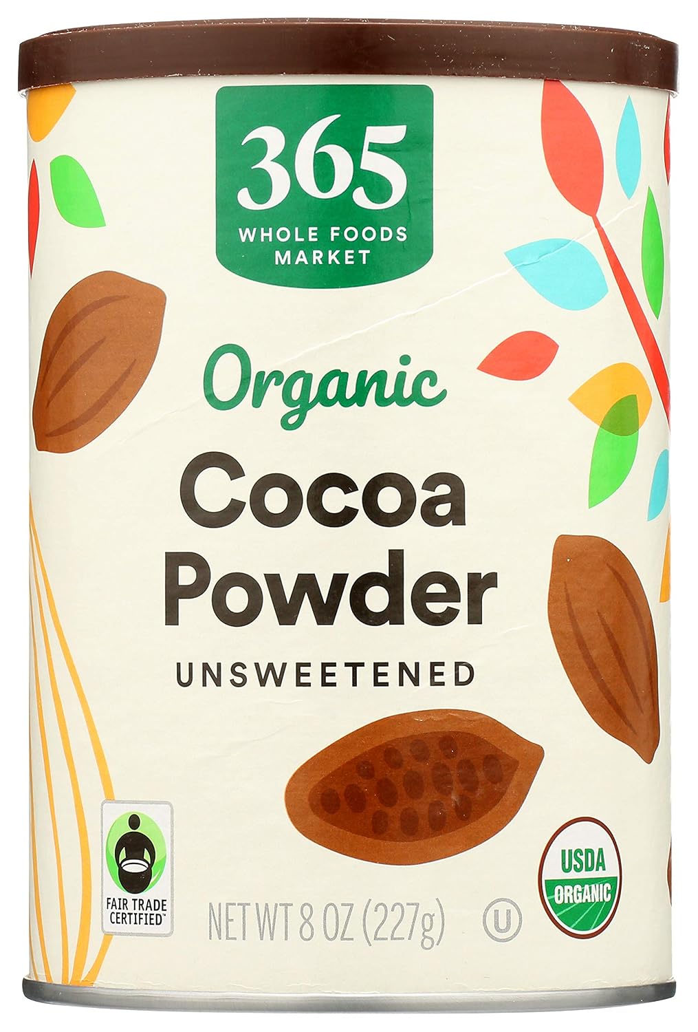 Unsweetened organic cocoa powder for baking