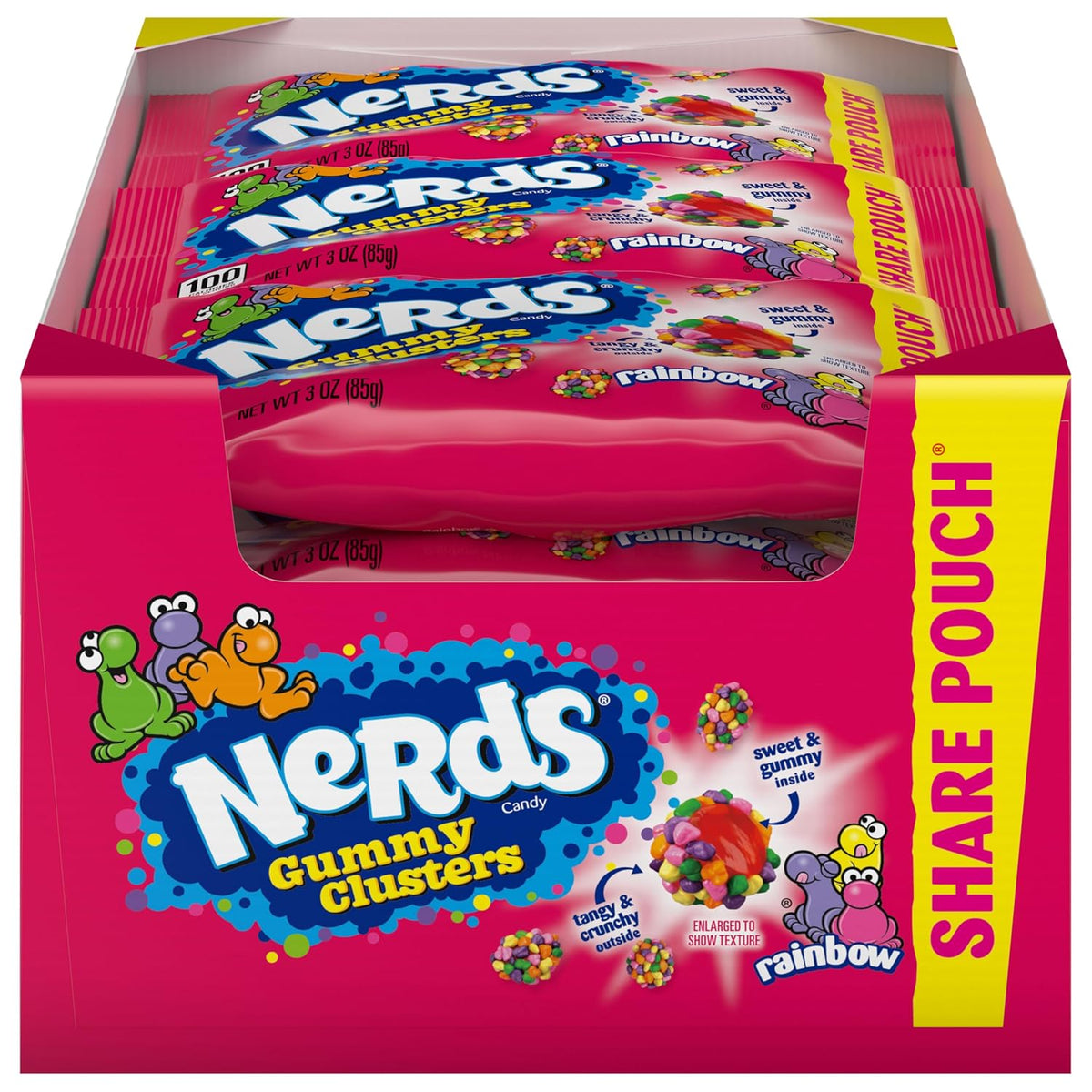 NERDS Rainbow Gummy Clusters 3 oz candy packs