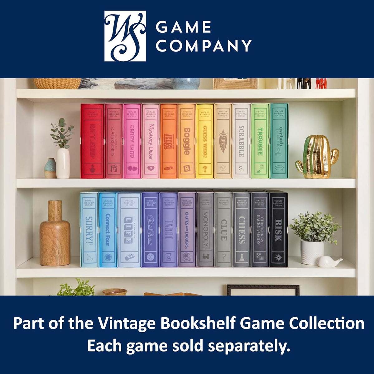 Display worthy Scrabble bookshelf board game set