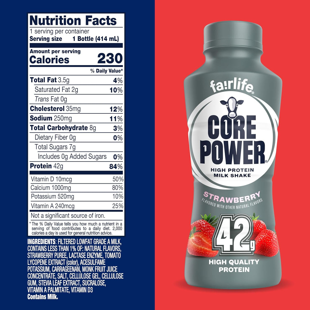 Core Power strawberry ready to drink protein shake