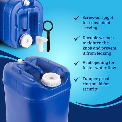 Water storage kit with spigots and 70mm cap wrench