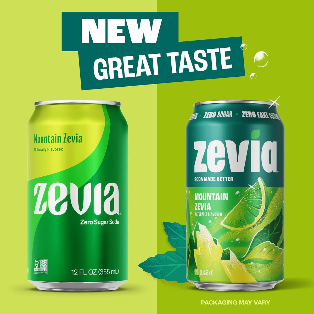 Zevia Non-GMO Project Verified soft drink cans