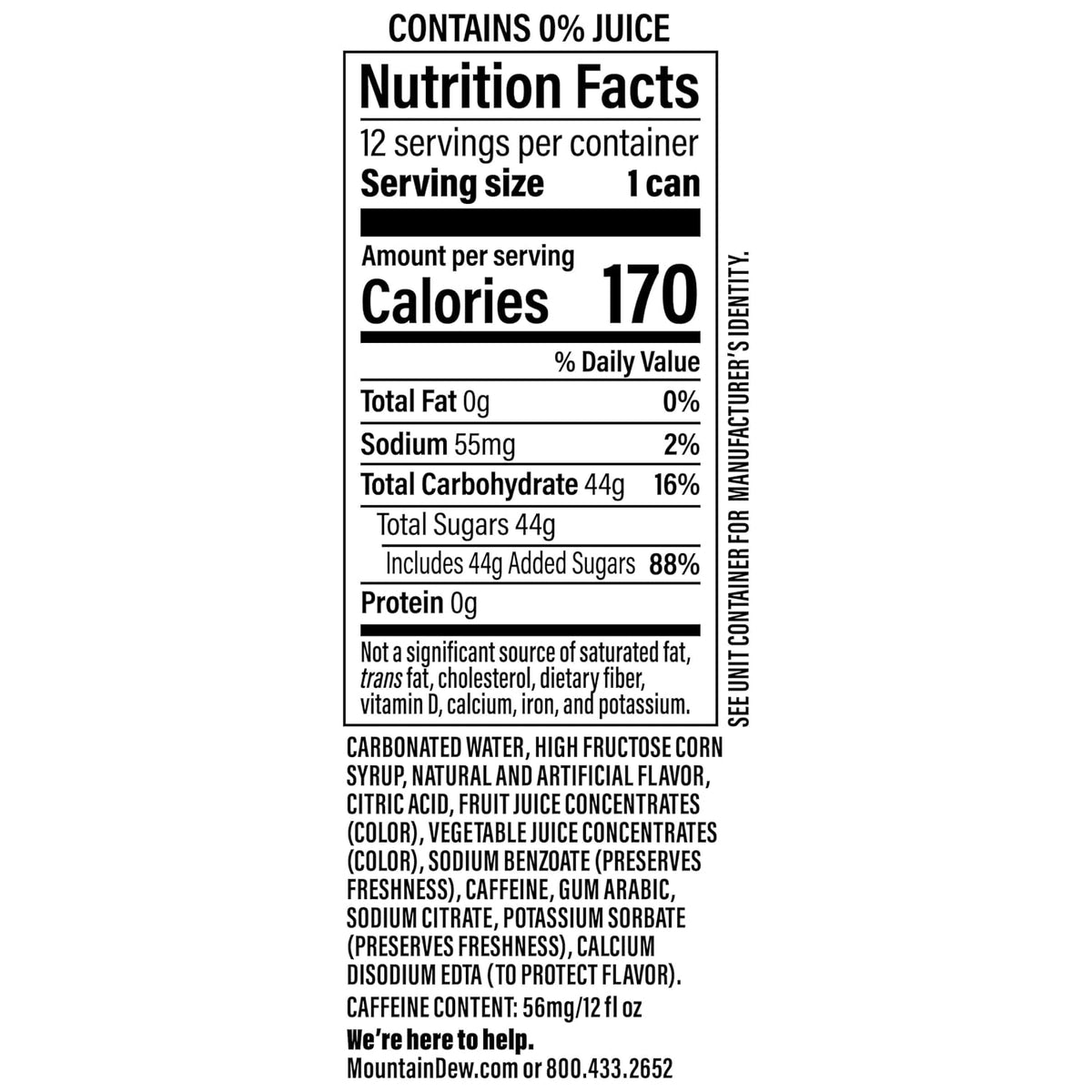 Mountain Dew Baja Cabo Citrus soft drink pack