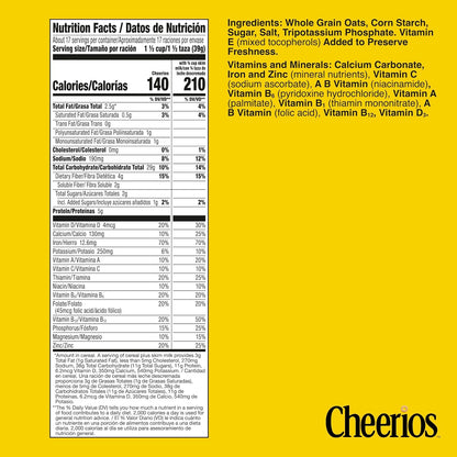 Cheerios classic O-shaped gluten free cereal