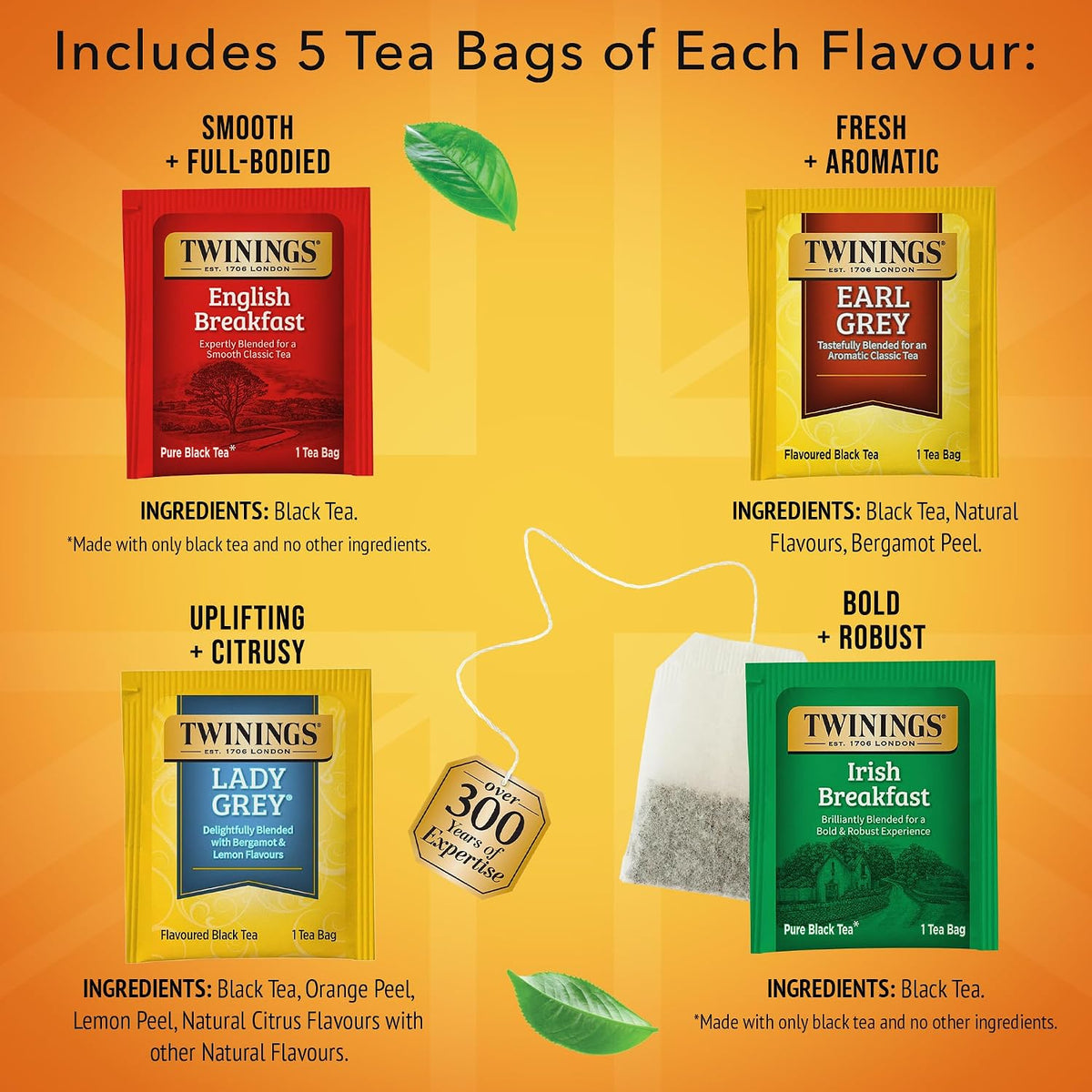 Twinings black tea variety pack for hot or iced tea