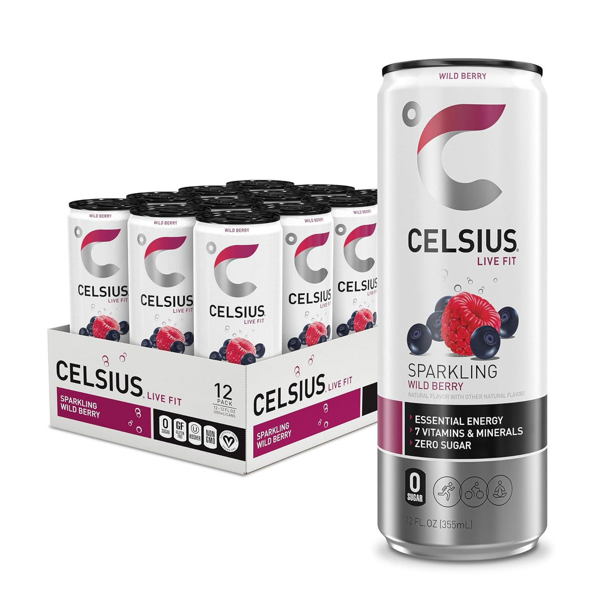 CELSIUS Wild Berry slim can sparkling energy drink
