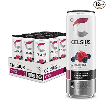 CELSIUS Sparkling Wild Berry sugar free energy drink 12 pack