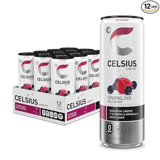 CELSIUS Sparkling Wild Berry sugar free energy drink 12 pack