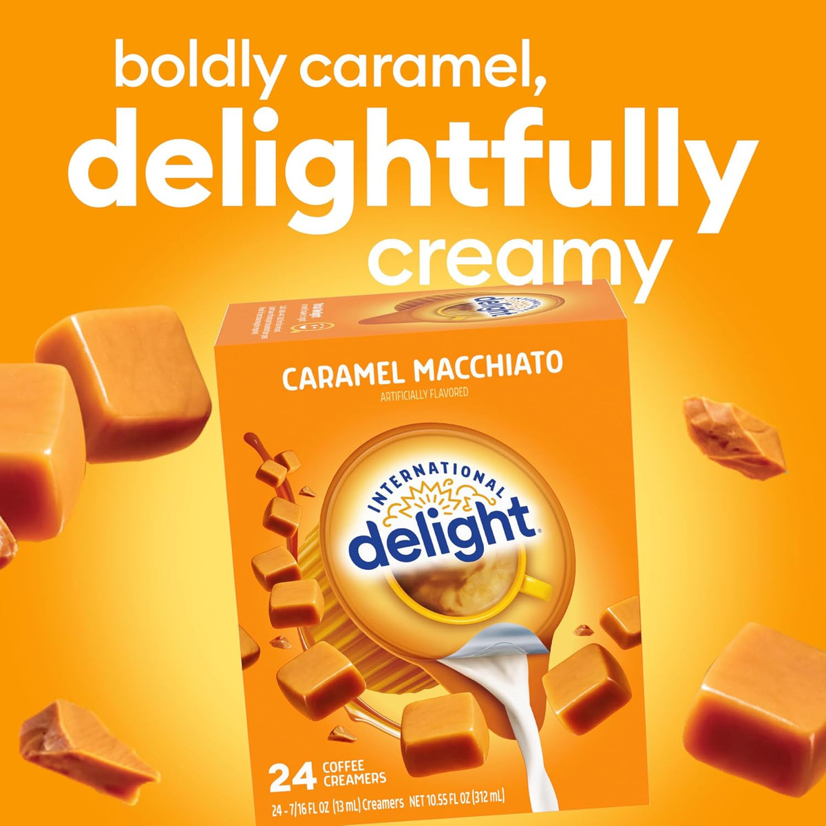 Lactose free gluten free caramel macchiato creamer singles