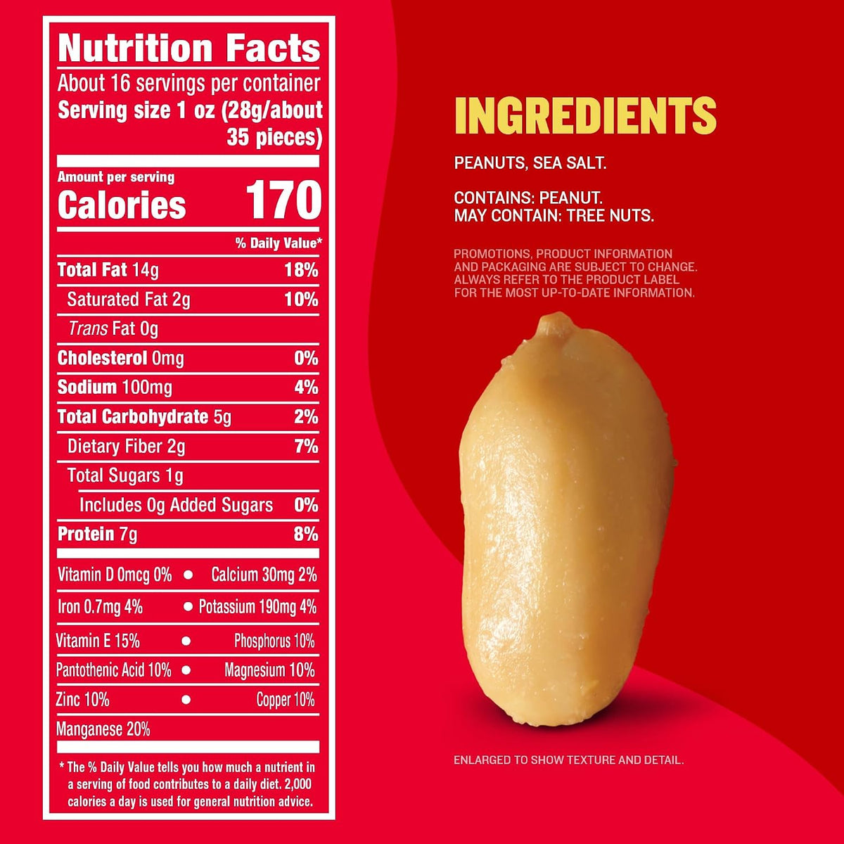 PLANTERS plant based protein salted peanuts