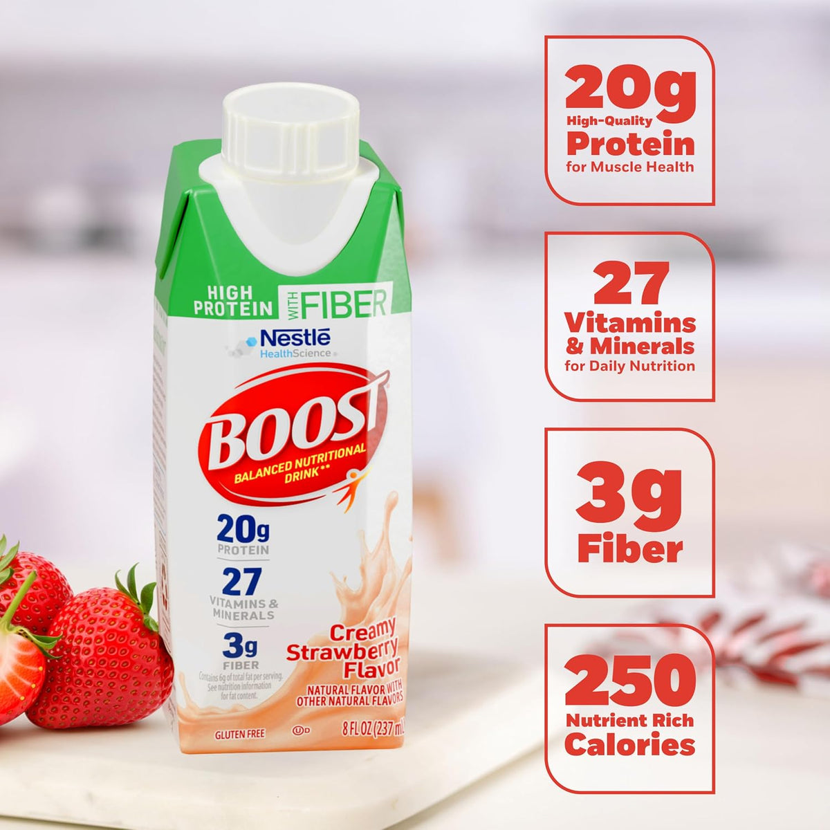 BOOST High Protein strawberry shake grocery beverage