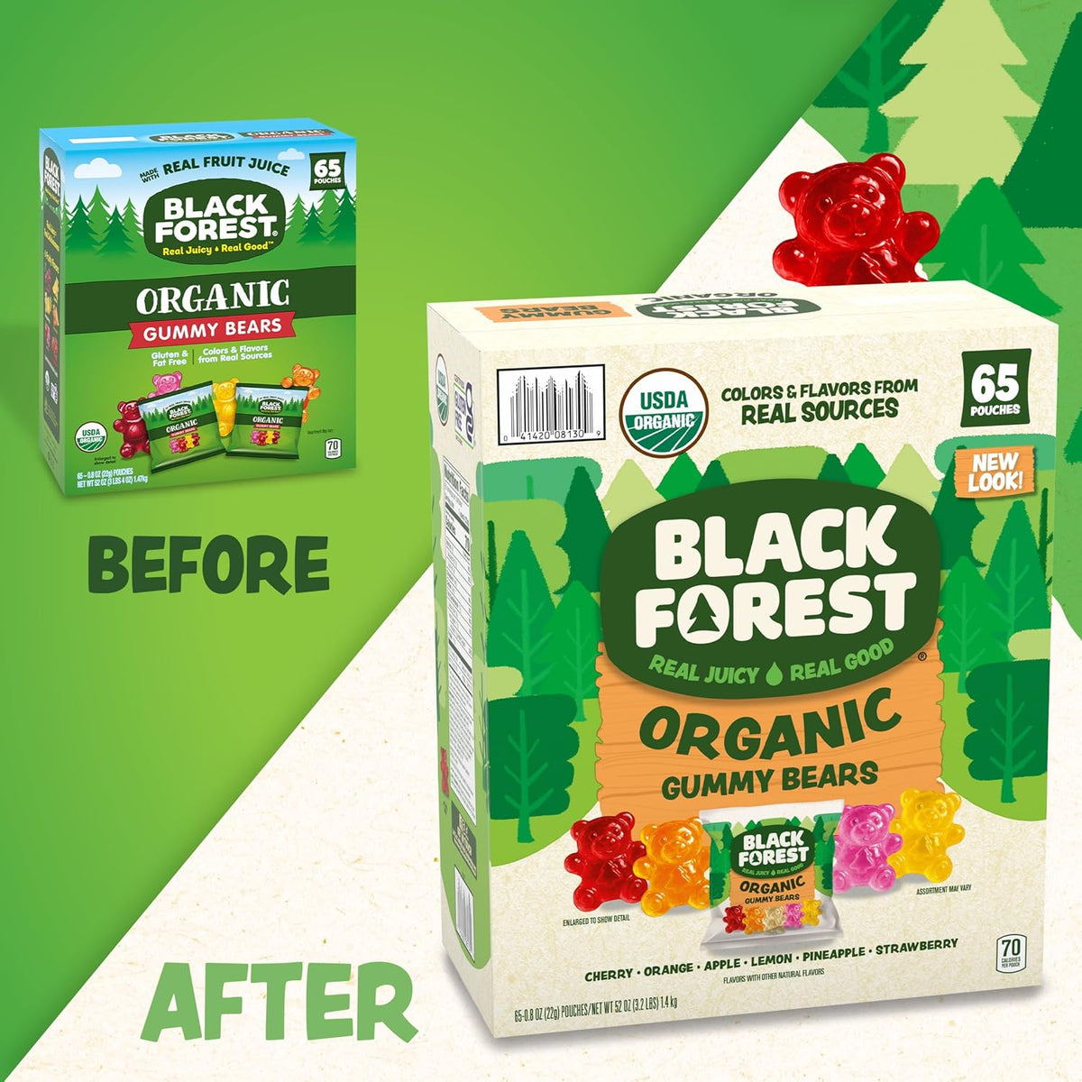 USDA organic gummy candy pouches by Black Forest