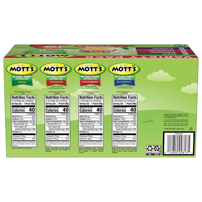 No sugar added applesauce snack pouches by Mott's