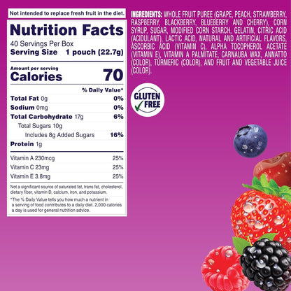 Berries 'N Cherries fruit snacks with real fruit first