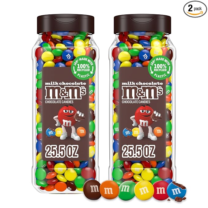 M&M'S Milk Chocolate Candy two resealable jars